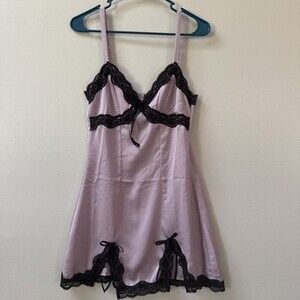 Vintage Y2K dELiA*s Lavender Lace Slip Chemise Bow Ruffle Sleeveless Small